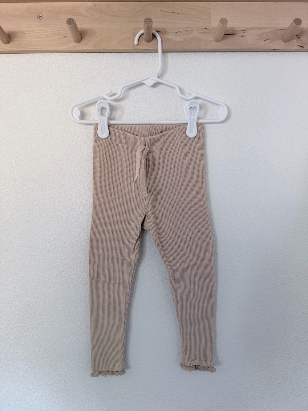 Zara Baby Waffle Knit Leggings in Beige